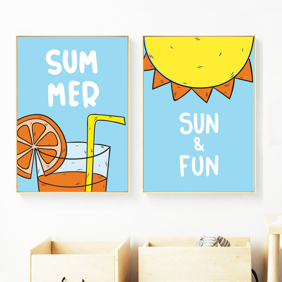 Baby Nursery Mirror - Póster de jugo de naranja y