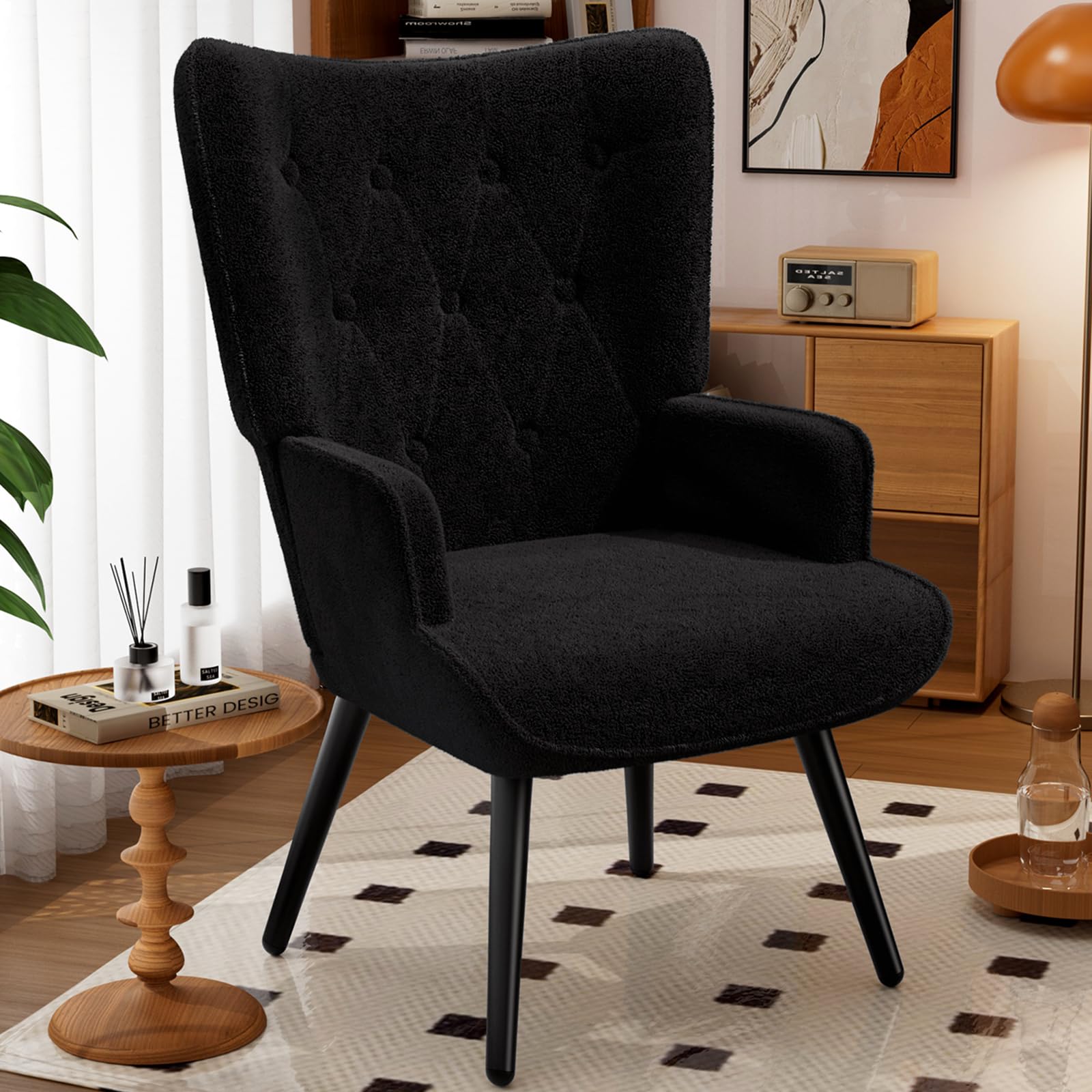 Rocking Chair Nursery - Sillón Tapizado en Tela Tipo Teddy