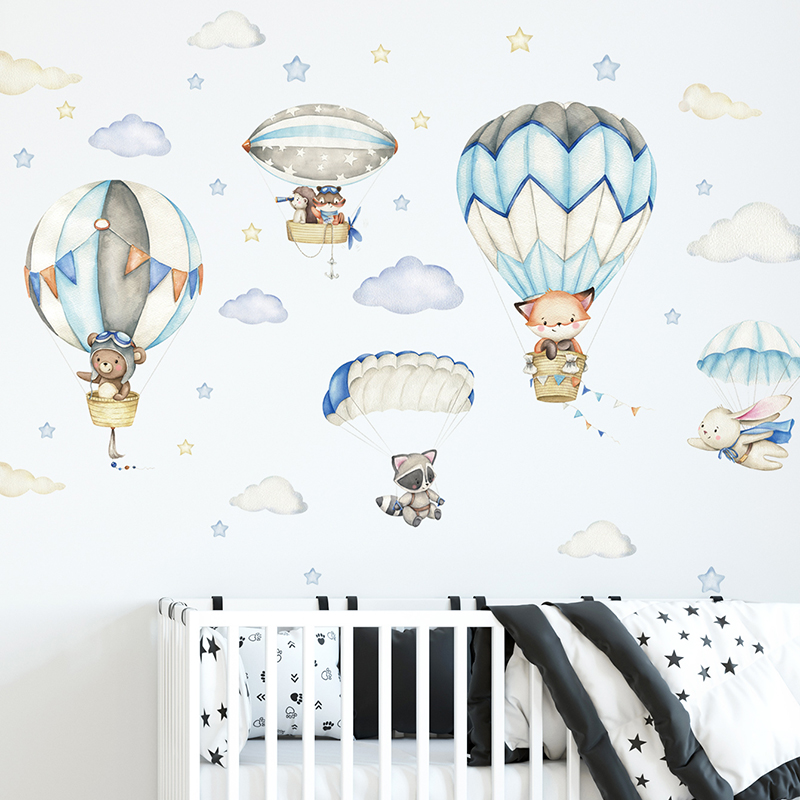 Baby Nursery Labels - Pegatinas de pared con globos de