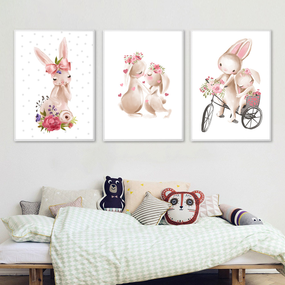 Baby Nursery Mirror - Póster con estampado de conejo y
