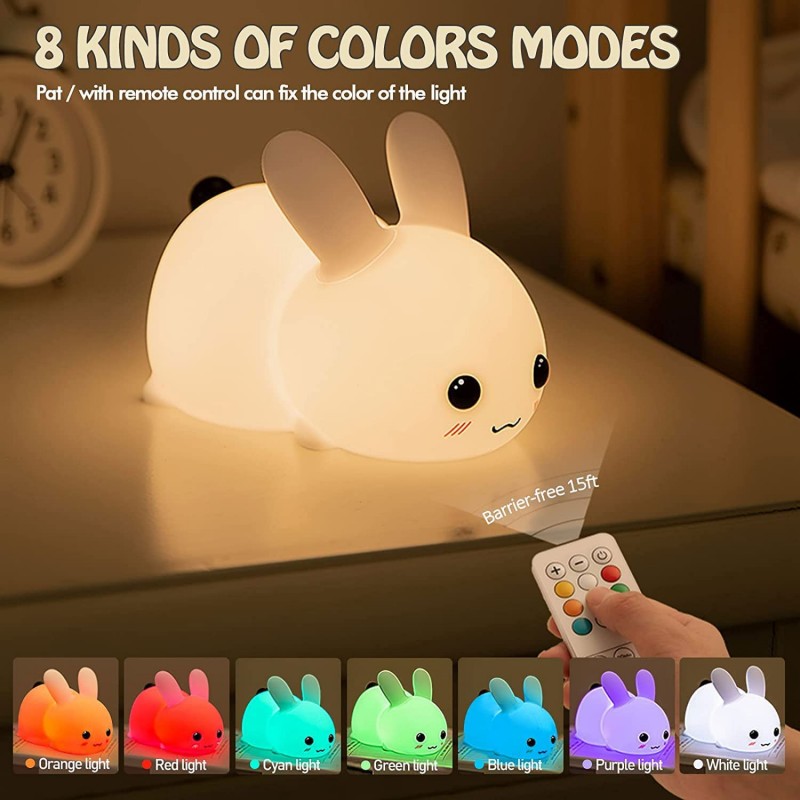 Baby Nursery Egg Light - Luz LED nocturna de conejo con