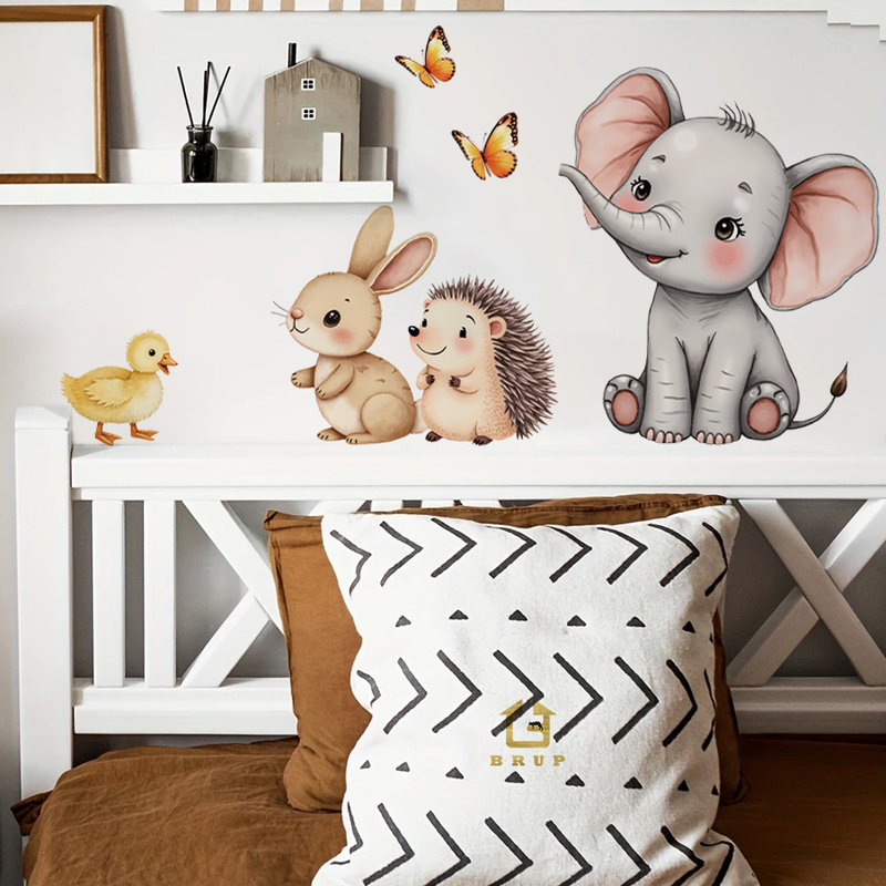 Baby Nursery Labels - Adhesivo de pared de animales de