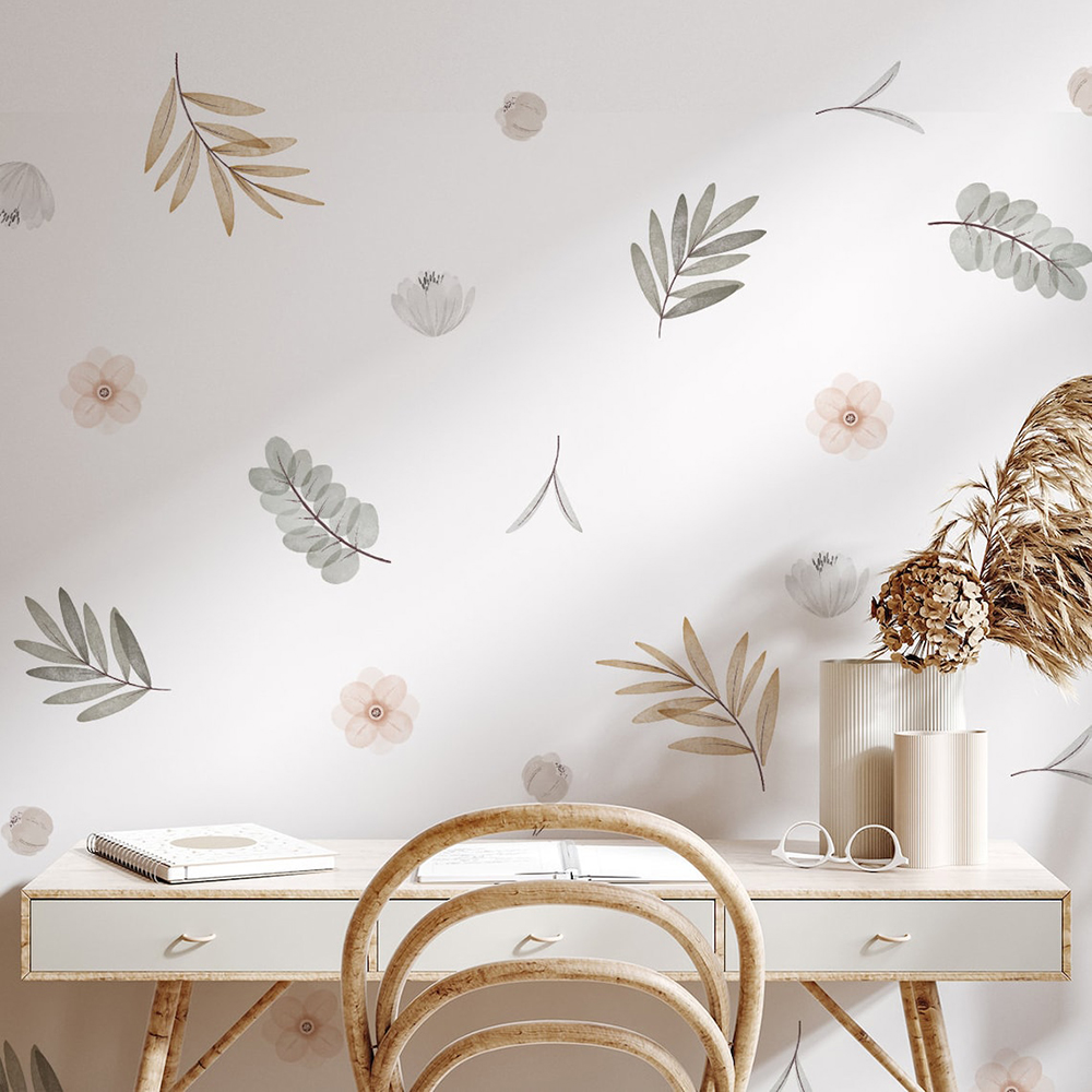 Baby Nursery Things - Calcomanías de pared botánicas de hojas