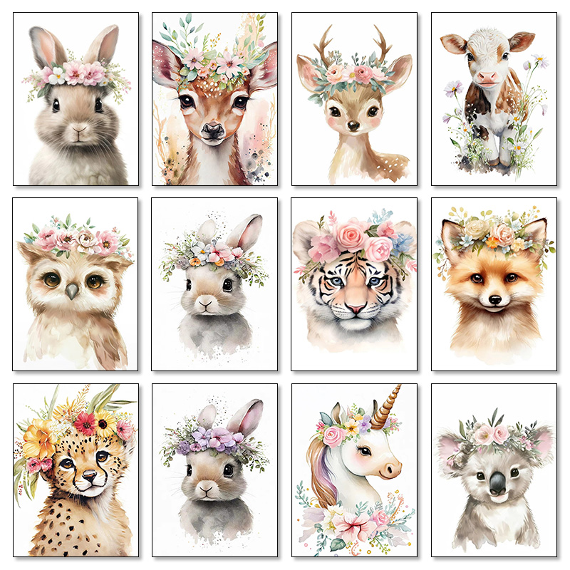 Baby Nursery Mirror - Bebé oso conejito ciervo mapache búho