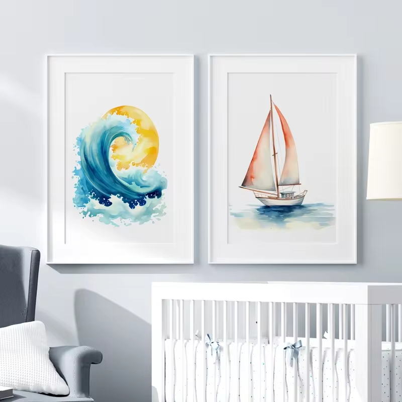 Arte de pared de Faro de playa - Baby Nursery Mirror reseña y precio
