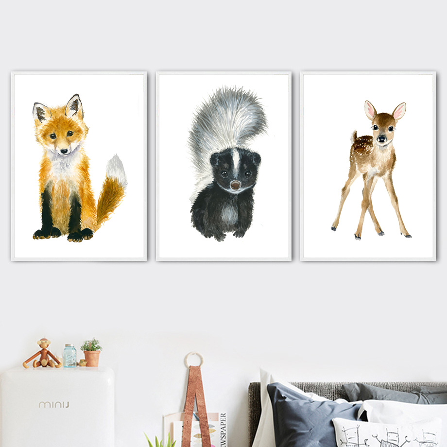 Elefante, zorro, cebra, jirafa - Baby Nursery Mirror reseña y precio