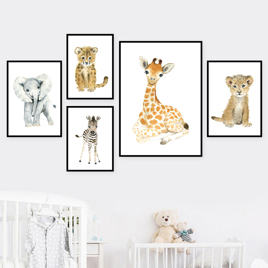 Elefante, zorro, cebra, jirafa - Baby Nursery Mirror reseña y precio