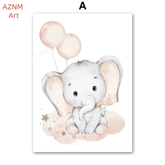 Pósteres de elefantes, globos, - Baby Nursery Things reseña y precio