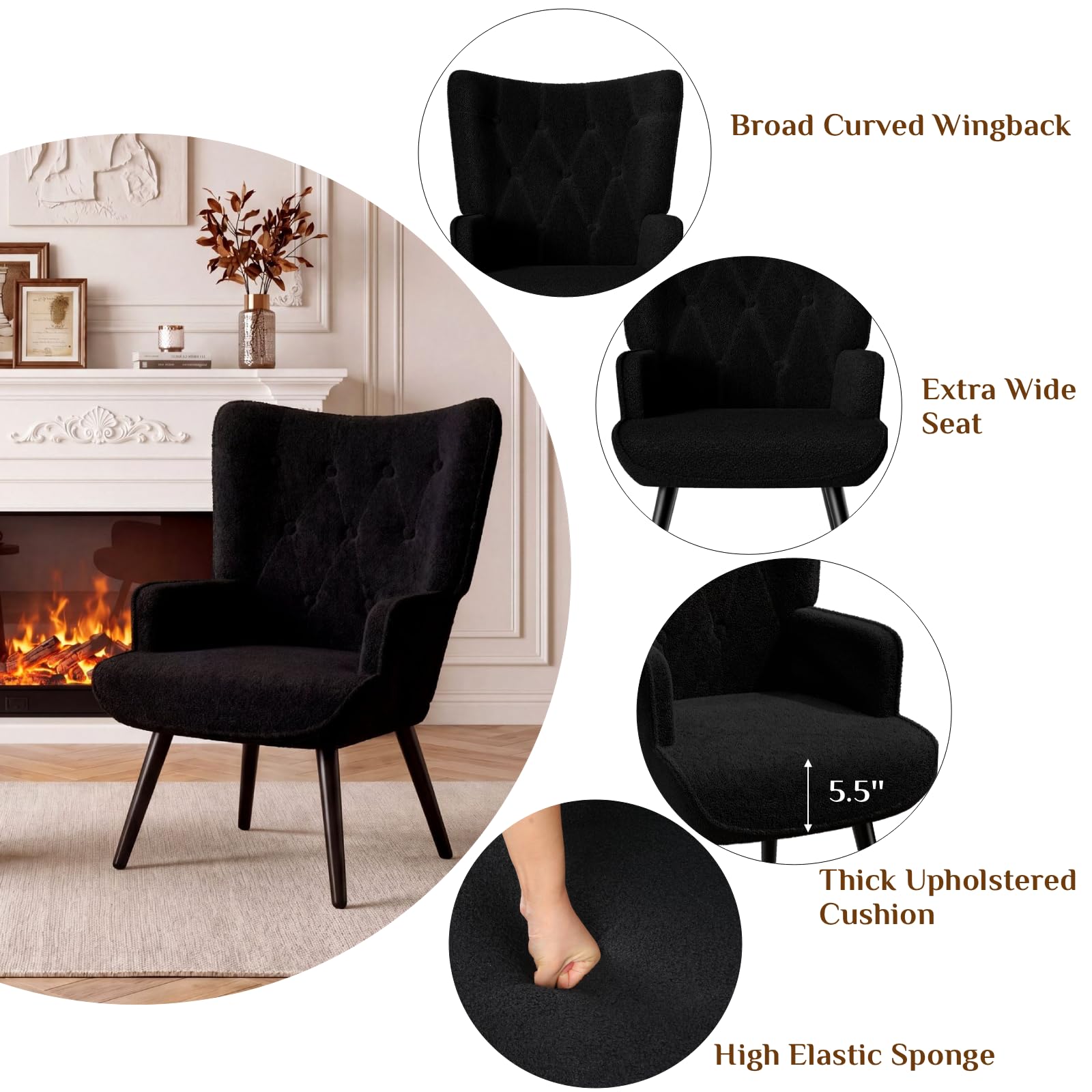 Sillón Tapizado en Tela Tipo T - Rocking Chair Nursery reseña y precio