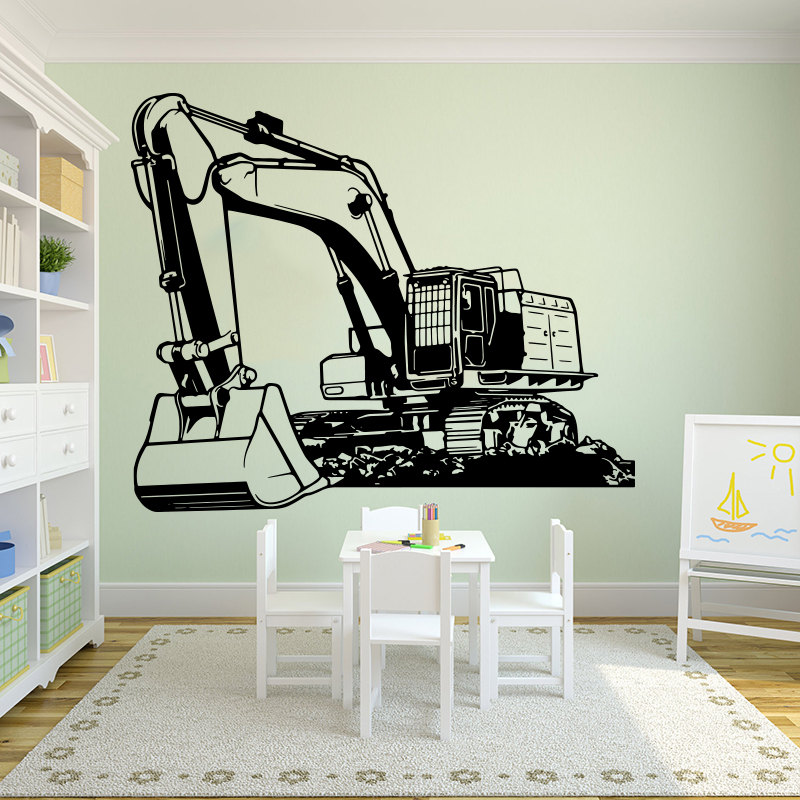Gran equipo pesado excavadora  - Baby Nursery Labels reseña y precio