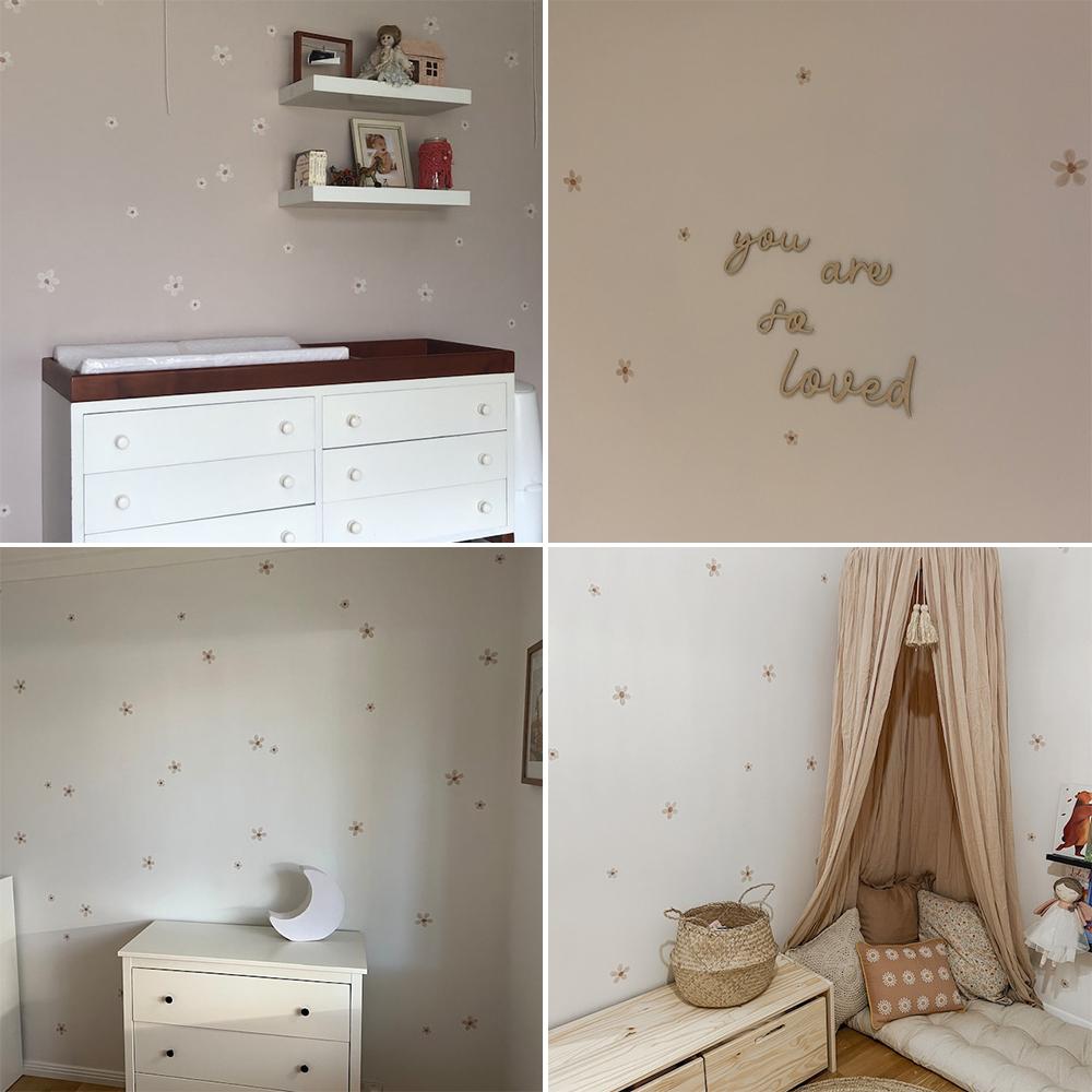 Pegatinas de pared de flores d - Baby Nursery Labels reseña y precio