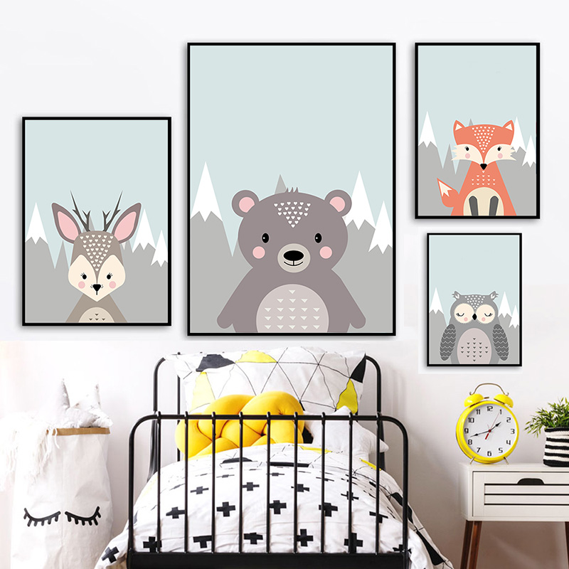 Póster de animales del bosque, - Baby Nursery Mirror reseña y precio