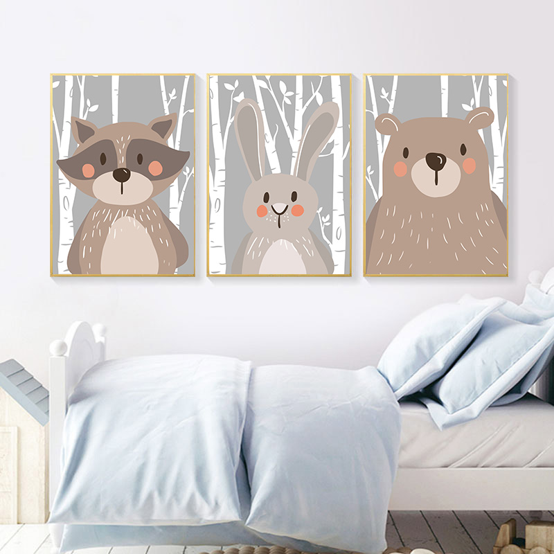 Póster de animales del bosque, - Baby Nursery Mirror reseña y precio