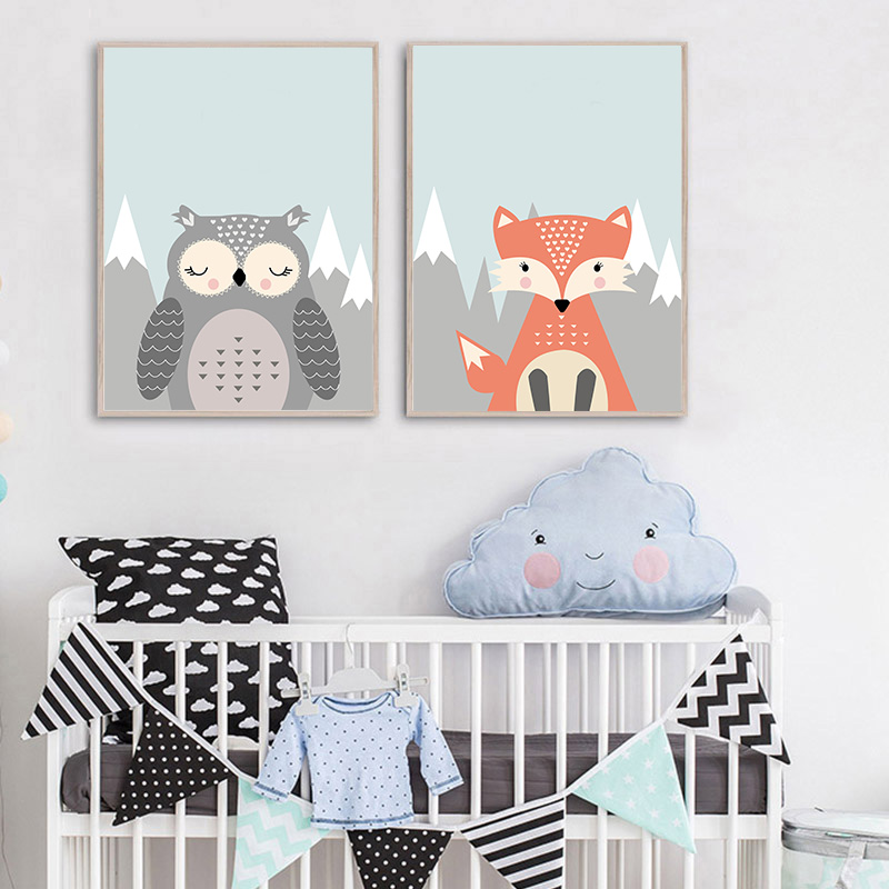 Póster de animales del bosque, - Baby Nursery Mirror reseña y precio