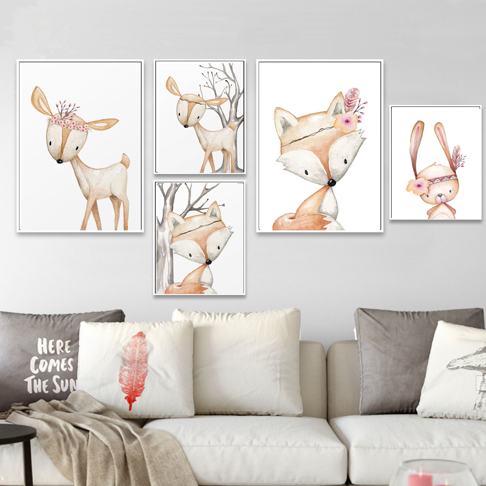 Póster de conejo de dibujos an - Baby Nursery Mirror reseña y precio