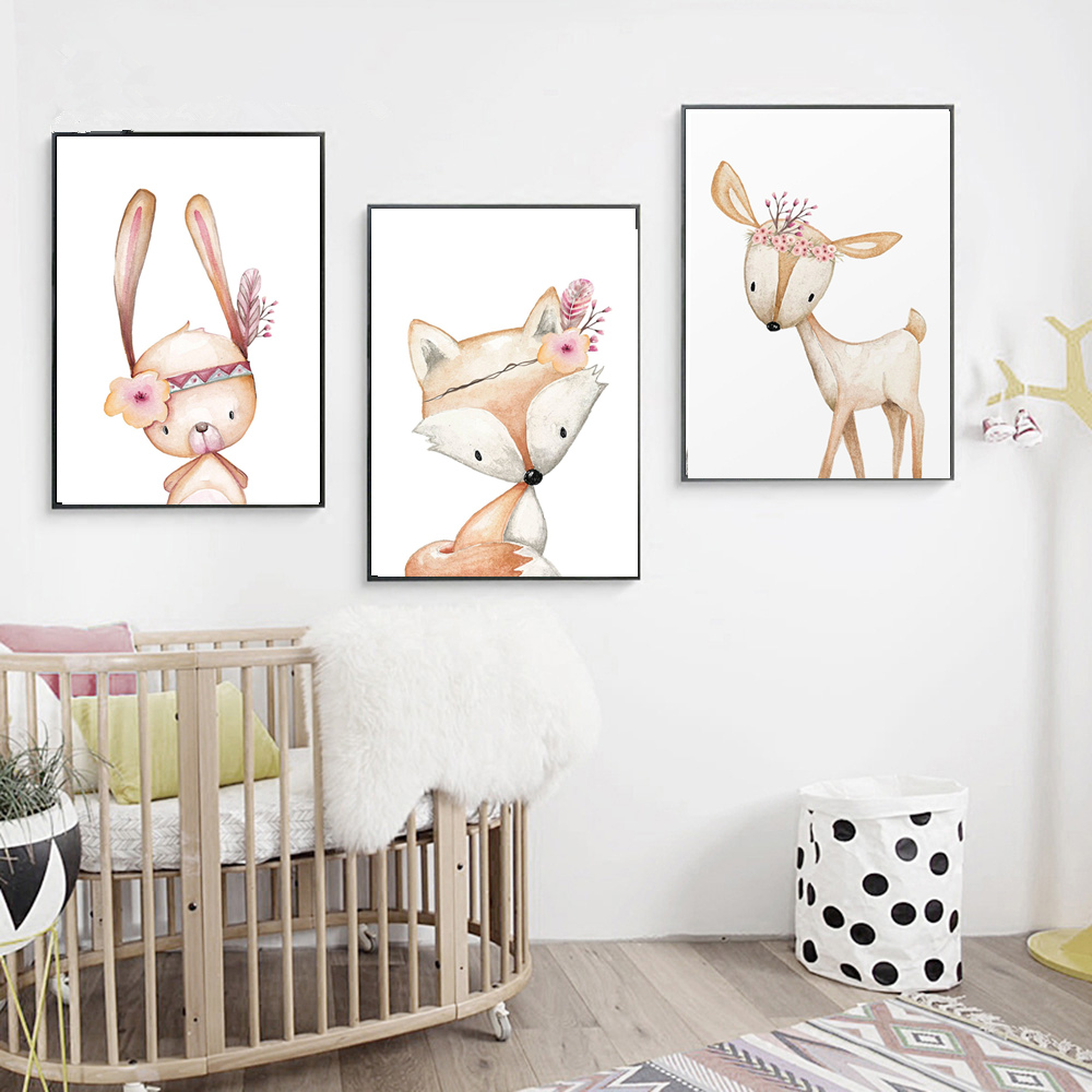 Póster de conejo de dibujos an - Baby Nursery Mirror reseña y precio