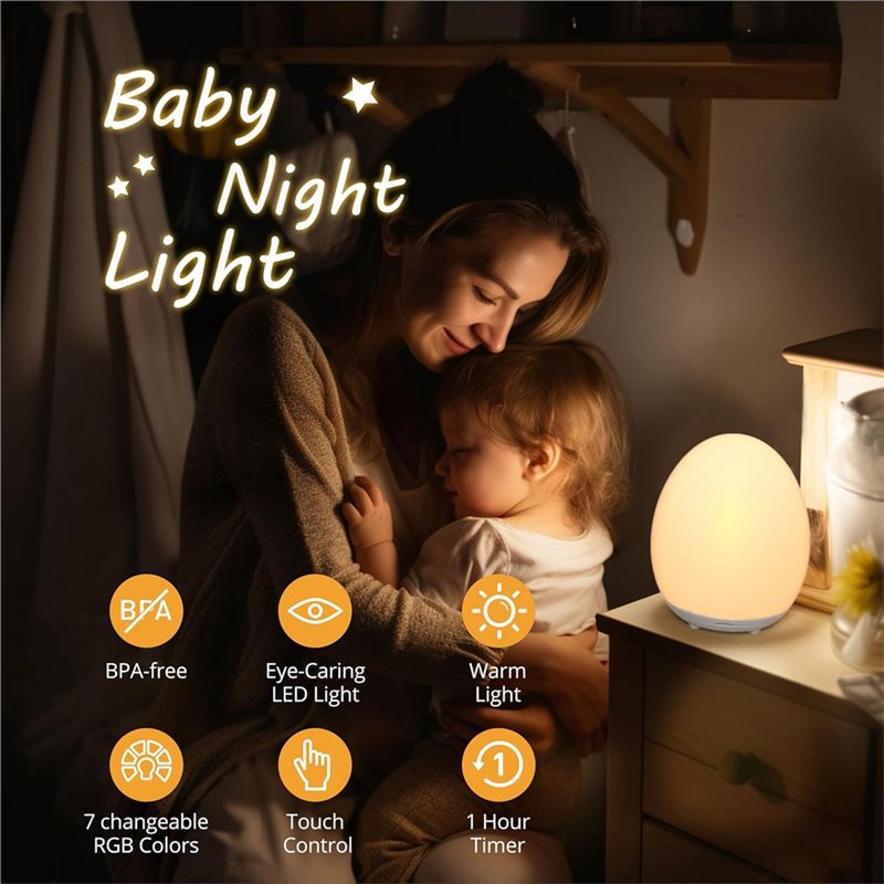 Lámpara Nocturna LED ABUG-Eye- - Baby Nursery Egg Light reseña y precio