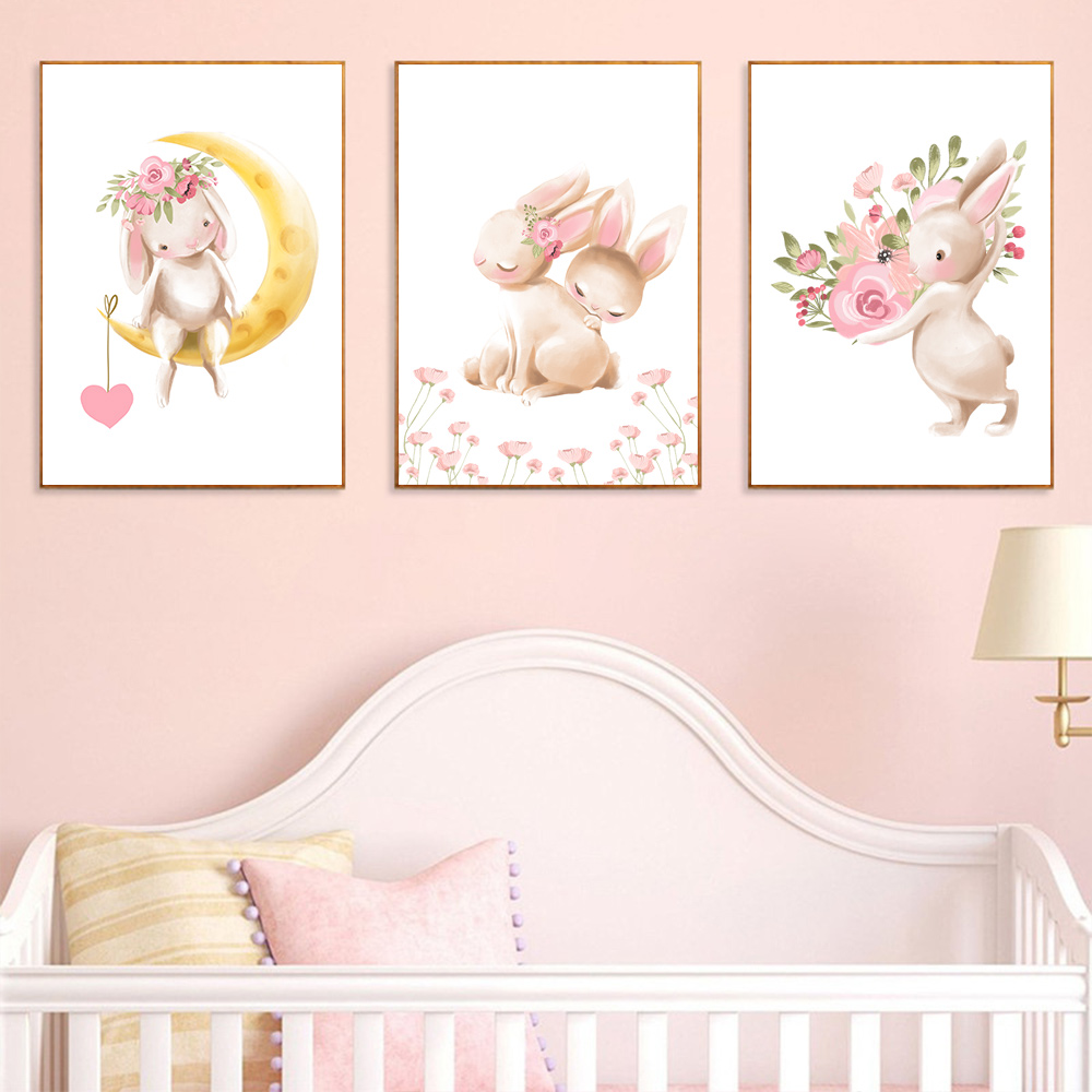 Póster con estampado de conejo - Baby Nursery Mirror reseña y precio