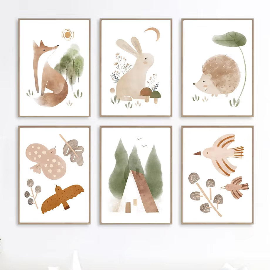 Boho conejo zorro erizo pájaro - Baby Nursery Mirror reseña y precio