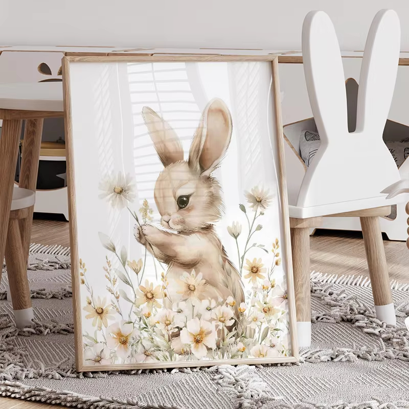 Otoño conejo flor salvaje Marg - Baby Nursery Mirror reseña y precio