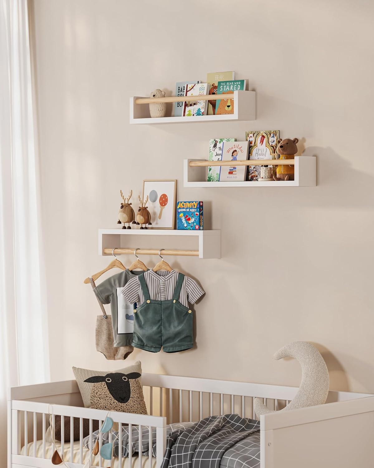 Juego de 3 estantes flotantes  - Baby Nursery Shelf reseña y precio