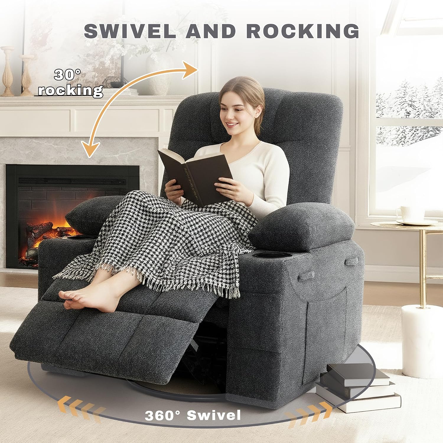 Sillón Reclinable Giratorio, S - Rocking Chair Nursery reseña y precio
