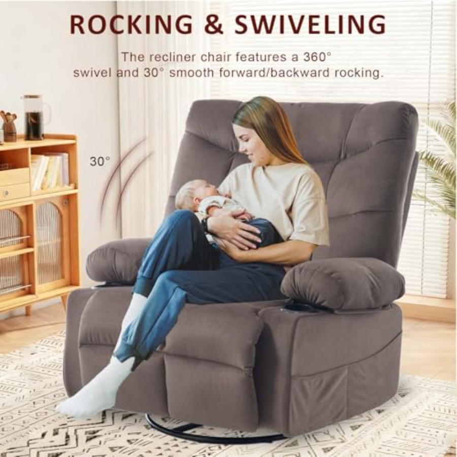 Sillón reclinable giratorio co - Rocking Chair Nursery reseña y precio